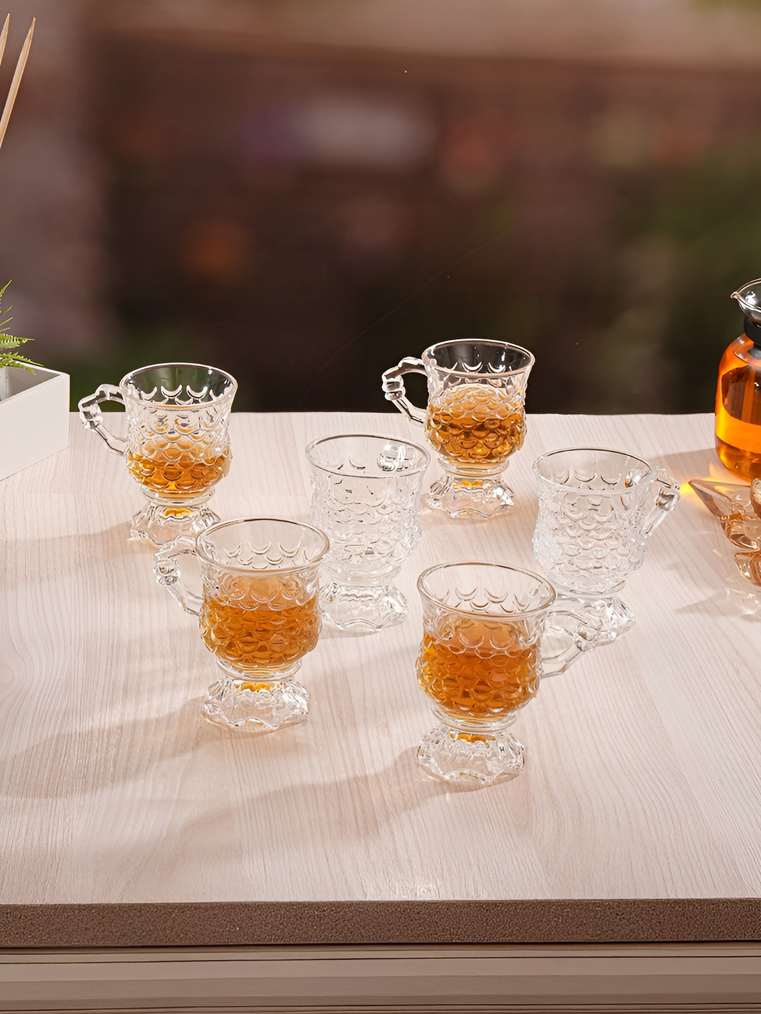 Troveas Transparent Solid Glass Transparent Cups Set of Cups and Mugs
