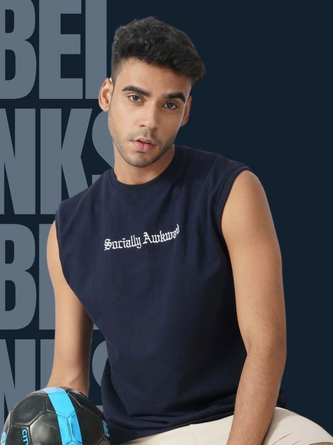 Untamed Clothing Men Typography Printed Sleeveless Boxy T-shirt