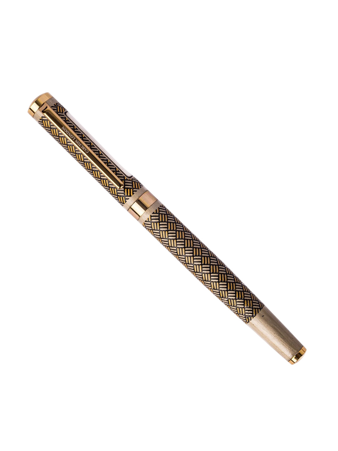 Carlton London Black & Yellow Textured Grip Designer Ball Pen