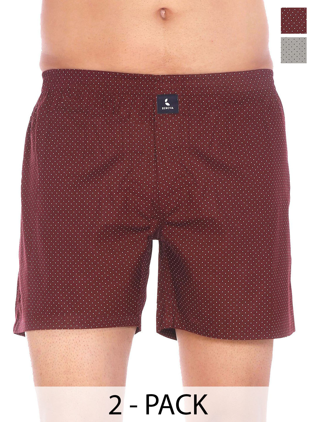 BENOVA Pack Of 2 Printed Pure Cotton Boxers BNV-24-22-P2-S