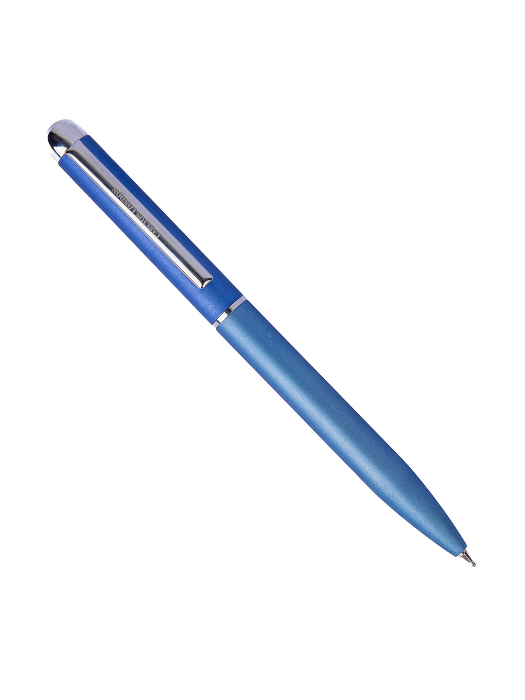 Carlton London Blue Metallic Ball Pen With Chrome Clip