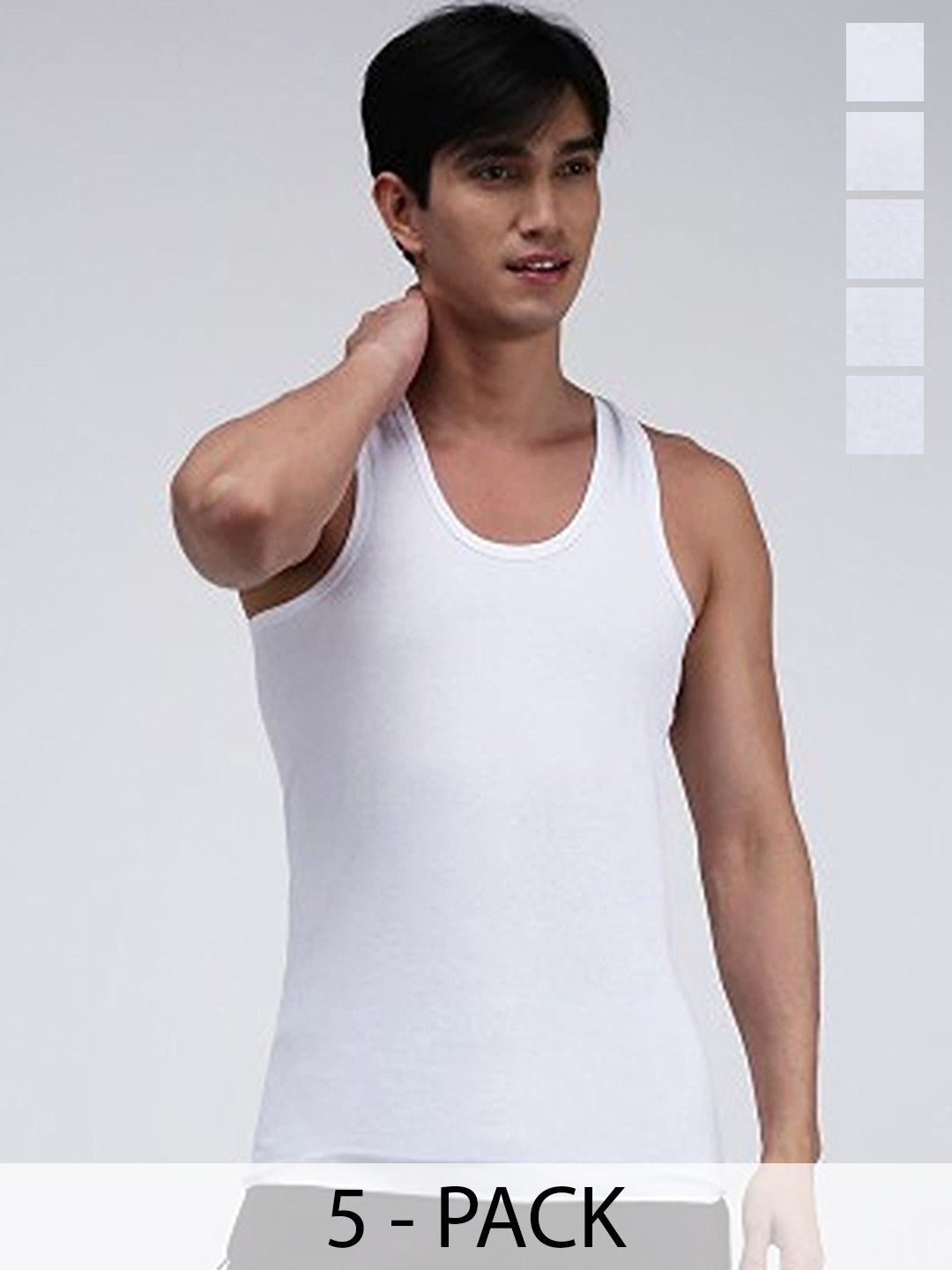 CAVENDERS Men Pack Of 5 Pure Cotton Undershirt Vests White Premium quality Dno-v223st