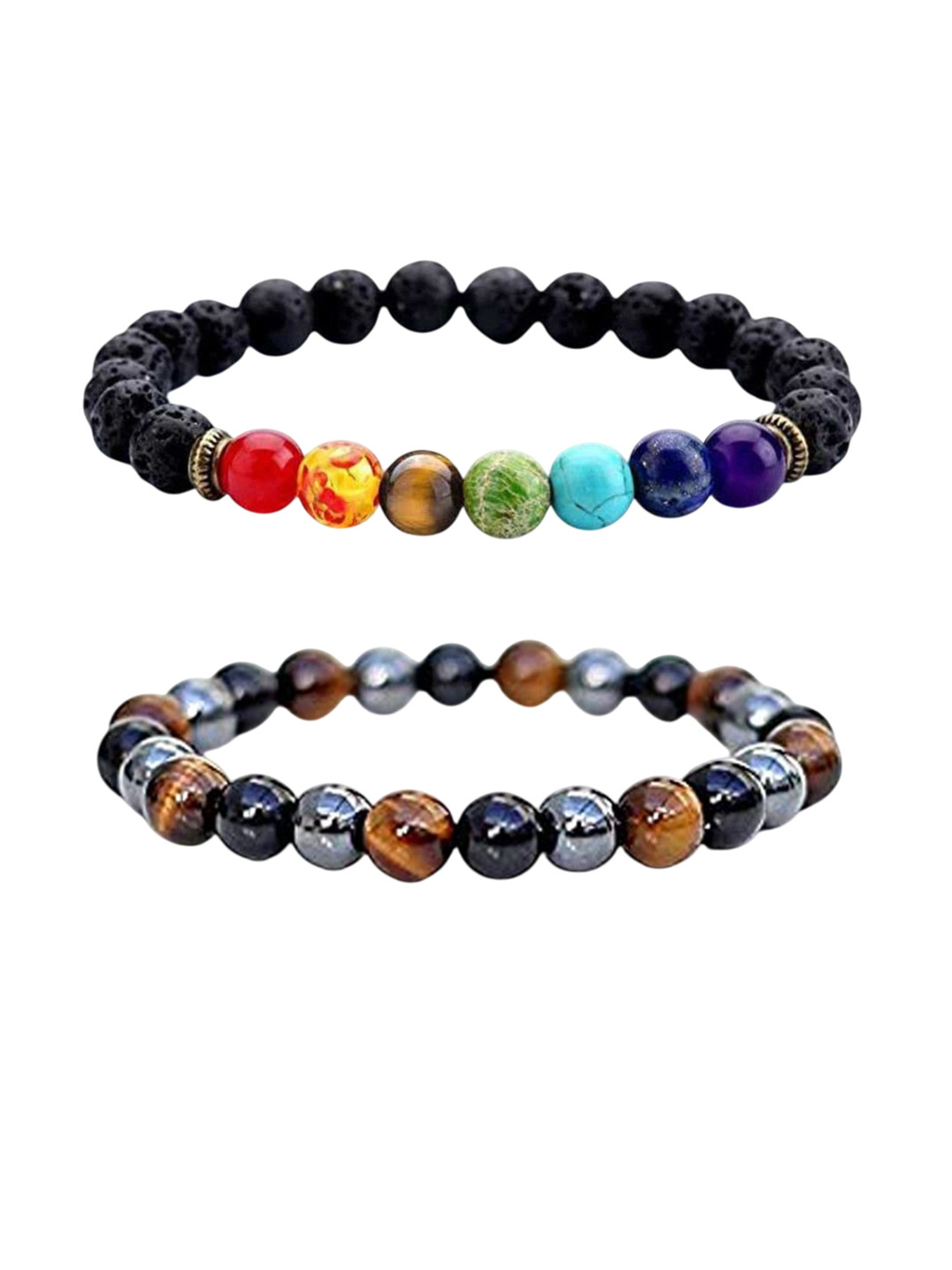 Sukhad Multi Stone Multi Coloured Bracelet Pack Of 2