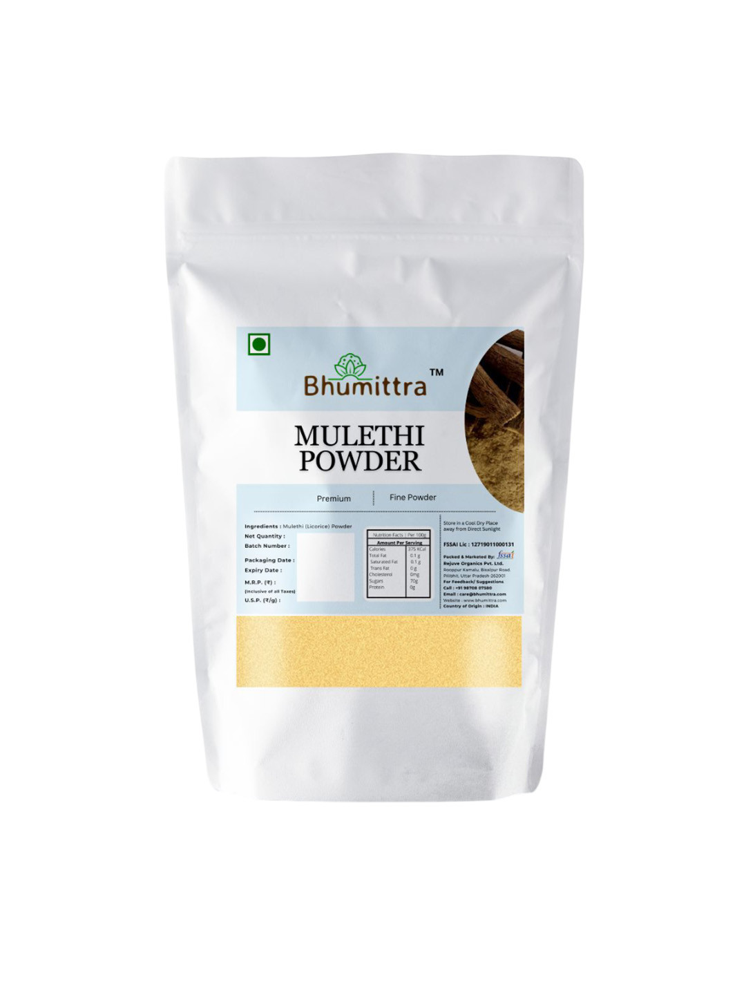 Bhumittra Mulethi Chemical Free Powder For Deep Nourishment - 100 g