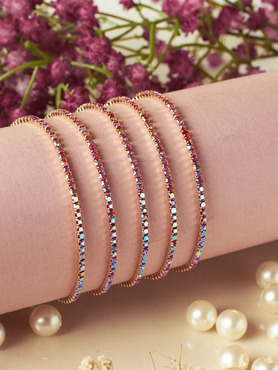 SALTY Pack of 2 Women Crimson Noir Stretchable Bands - Set of 5