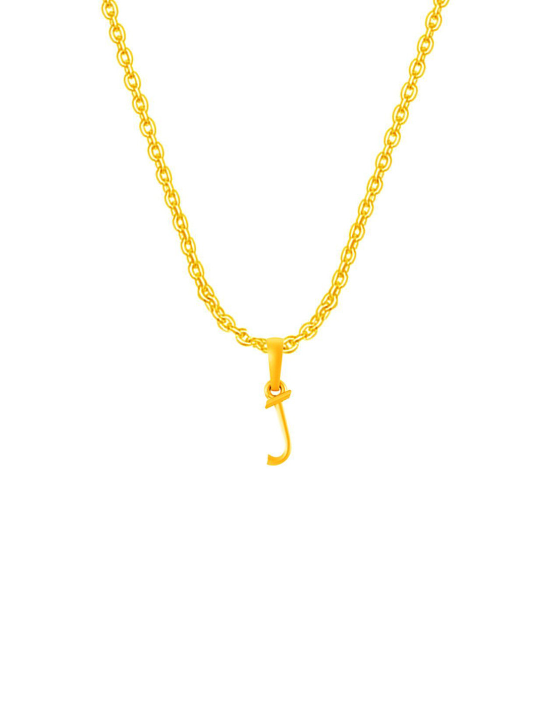 AKSHAT SAPPHIRE 92.5% Silver 22KT Gold Plated J Alphabet Pendant with Box Chain