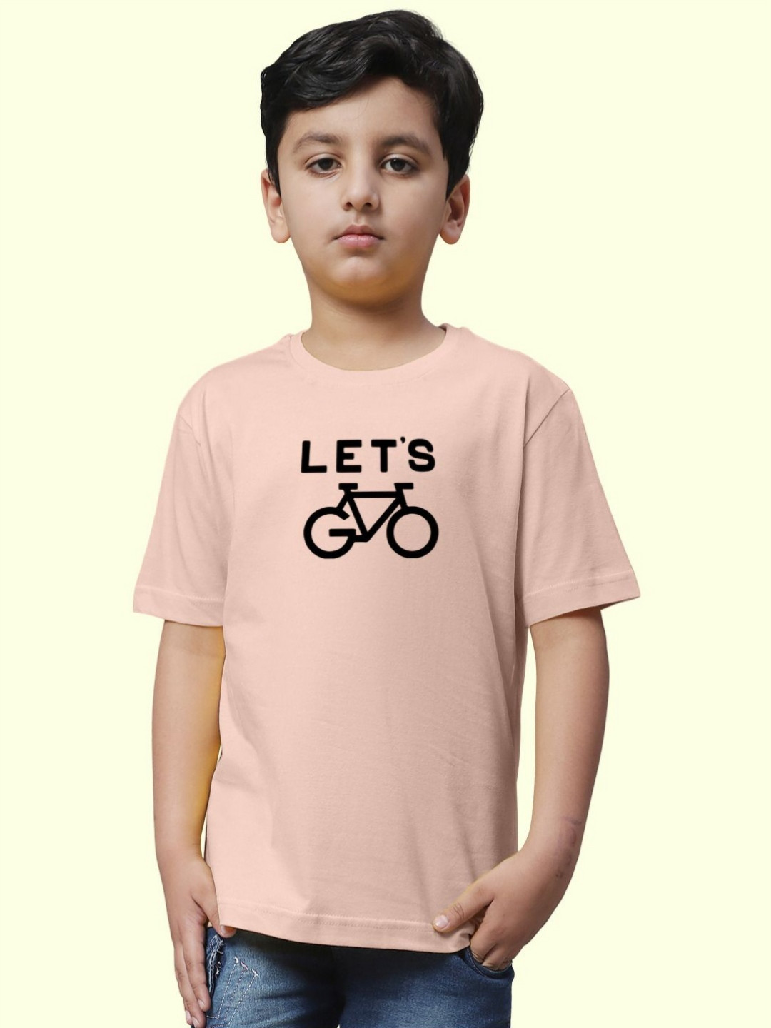 Friskers Boys Cotton Round Neck let's Printed T-shirt