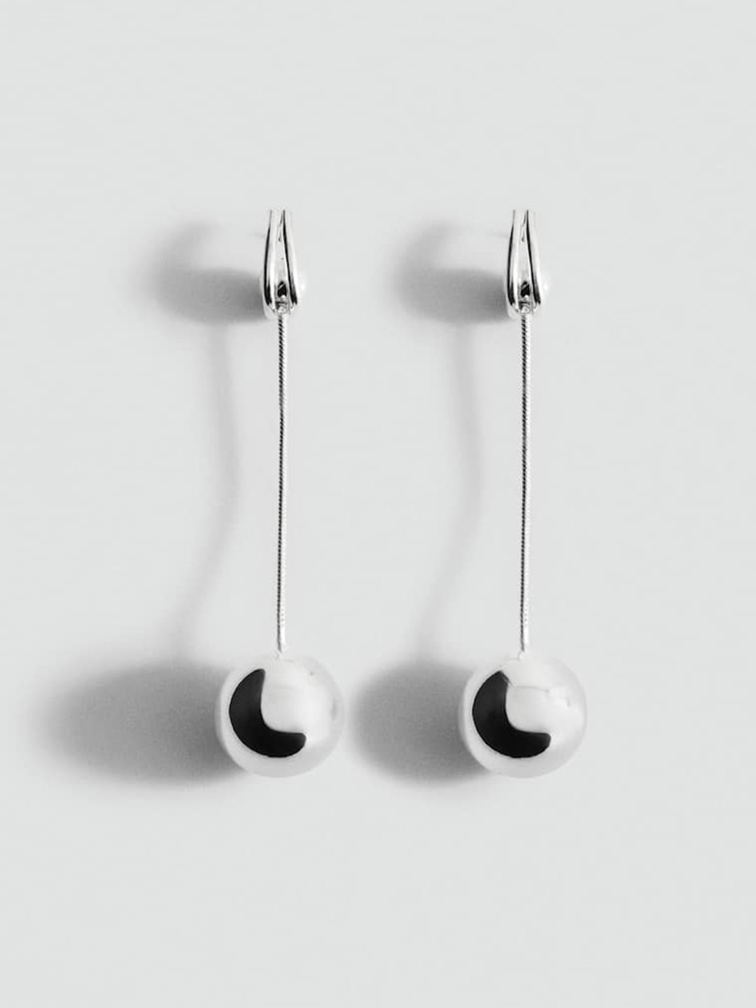 MANGO Contemporary Thread-Sphere Drop Earrings