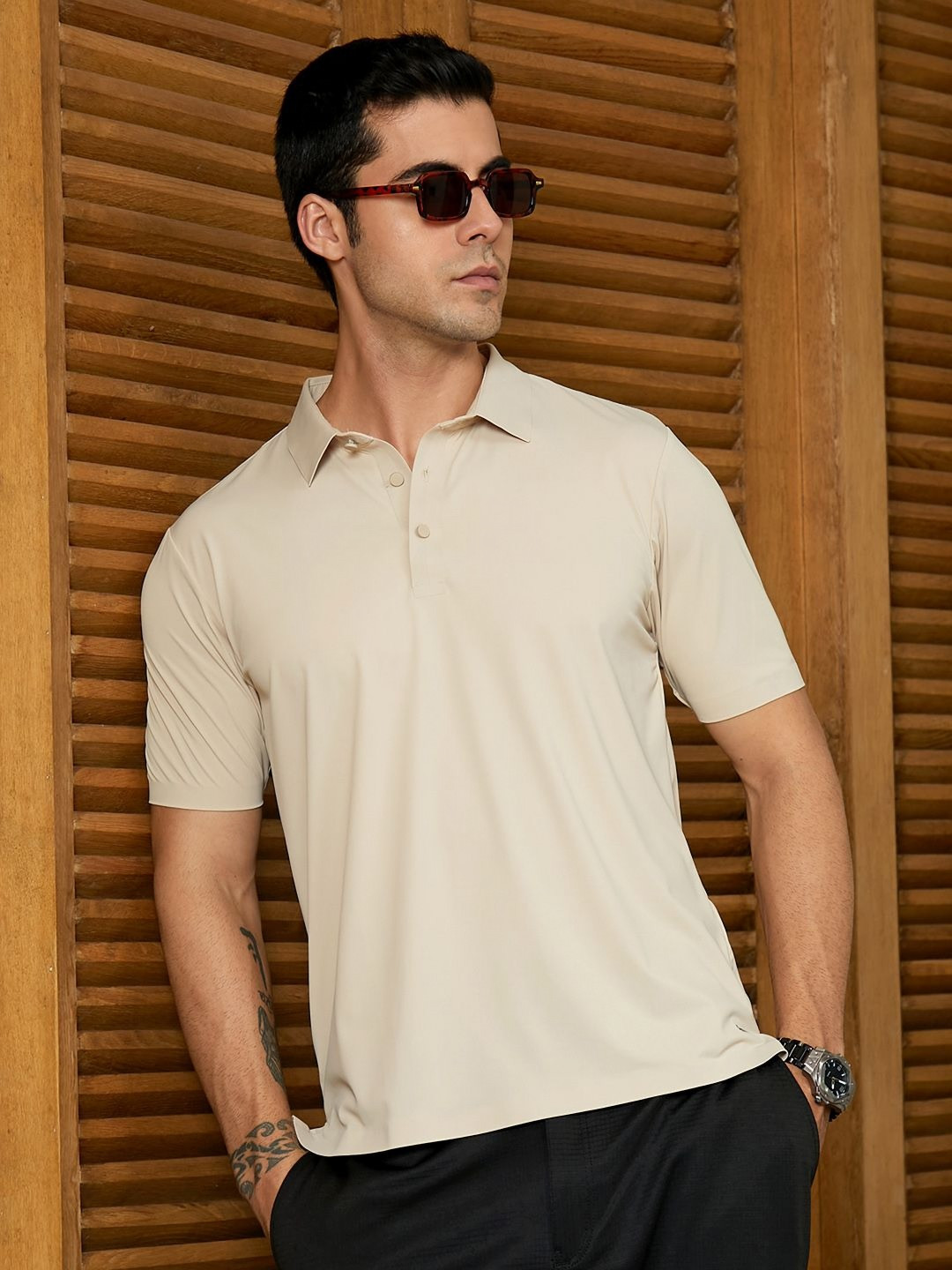 Campus Sutra Polo Collar T-shirt
