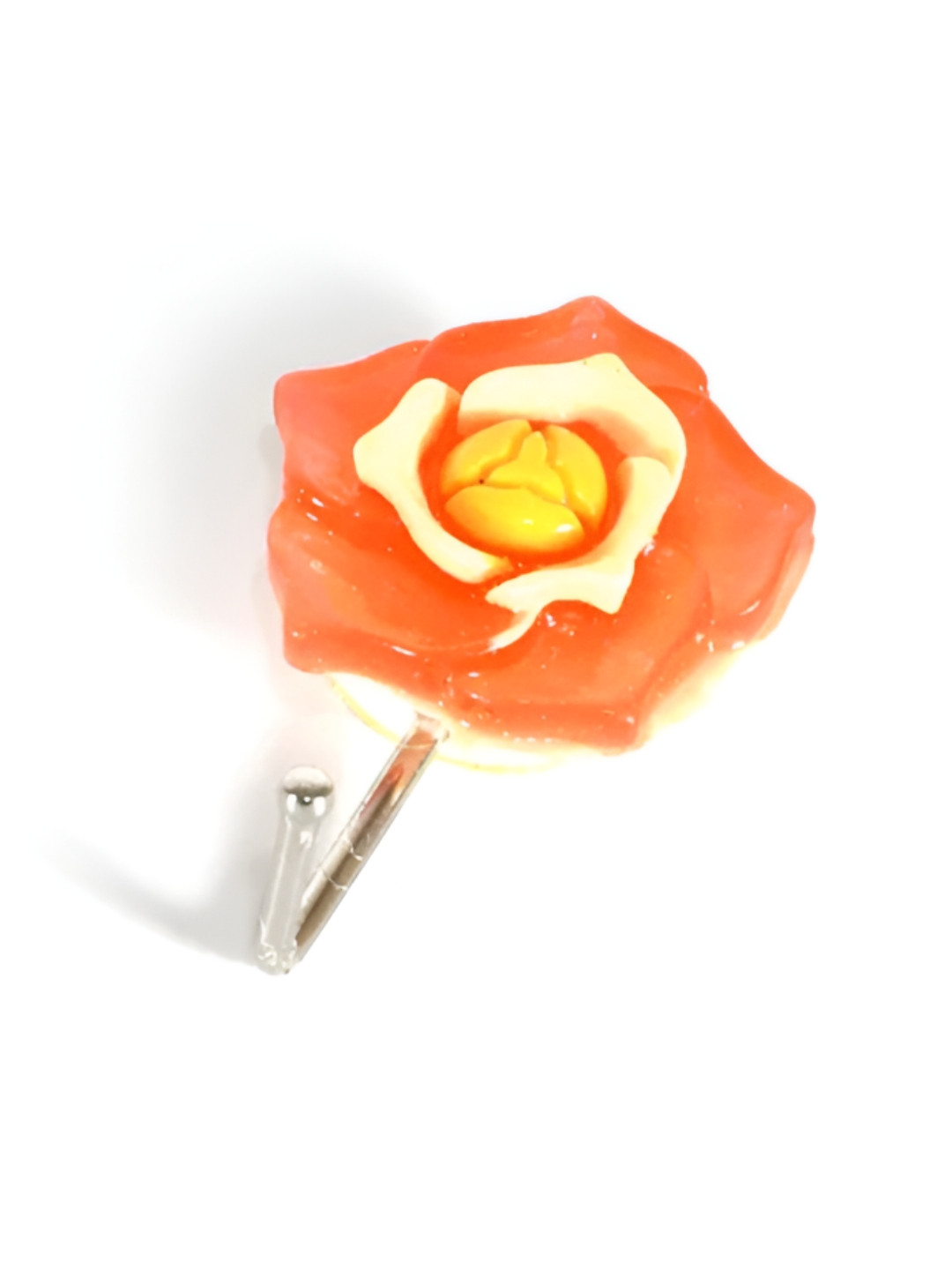 DeoDap Orange & Yellow Floral Self Adhesive Wall Hook