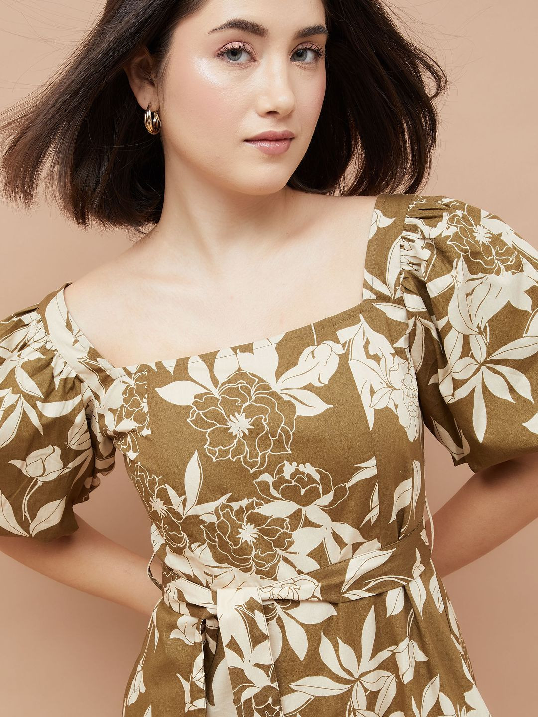 CODE by Lifestyle Women 1 Tropical Print A-Line Midi Dress