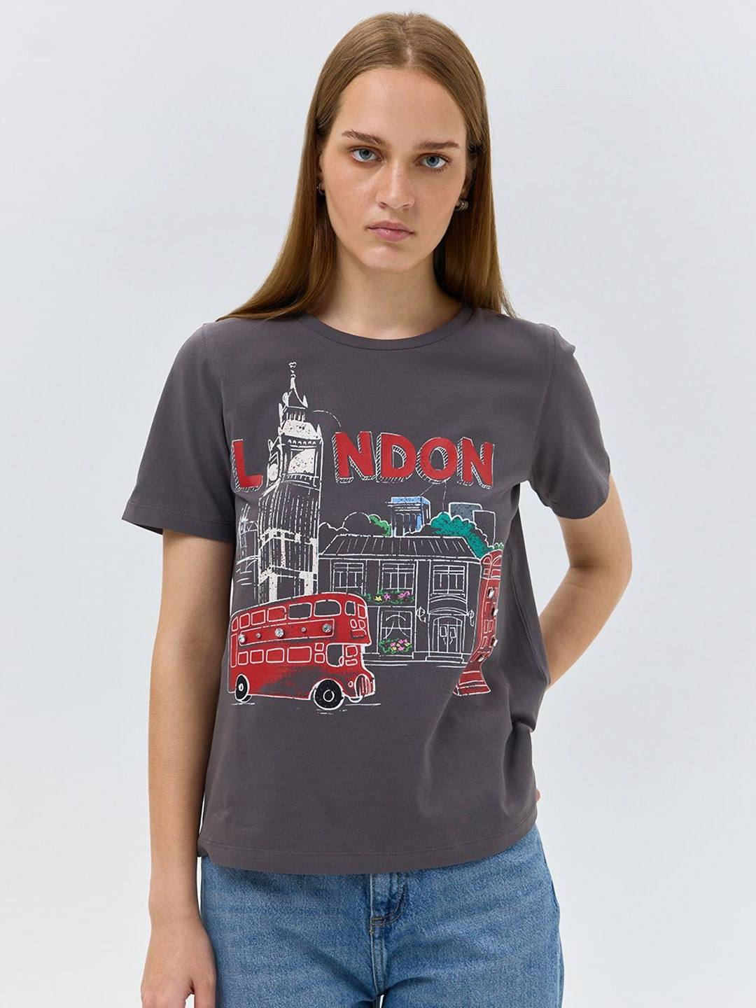 COVER STORY Printed People & Places Round Neck Cotton Regular Fit Casual T-shirt