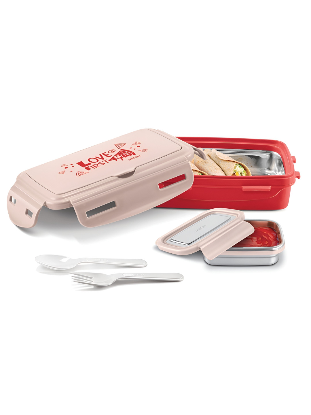 Milton Aroma Tiffin Big Inner Steel PU Insulated 500 ml Leak Proof Side Lock Tiffin Box