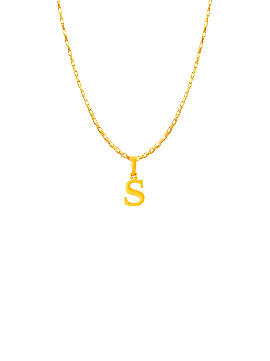 AKSHAT SAPPHIRE 92.5% Silver 22KT Gold Plated S Alphabet Pendant with Box Chain