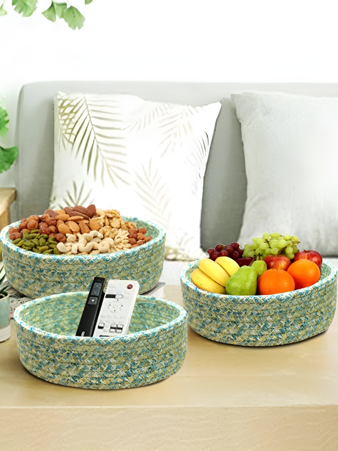 LADLI JEE Turquoise Blue Set of 3 Reusable Multi-Utility Organisers
