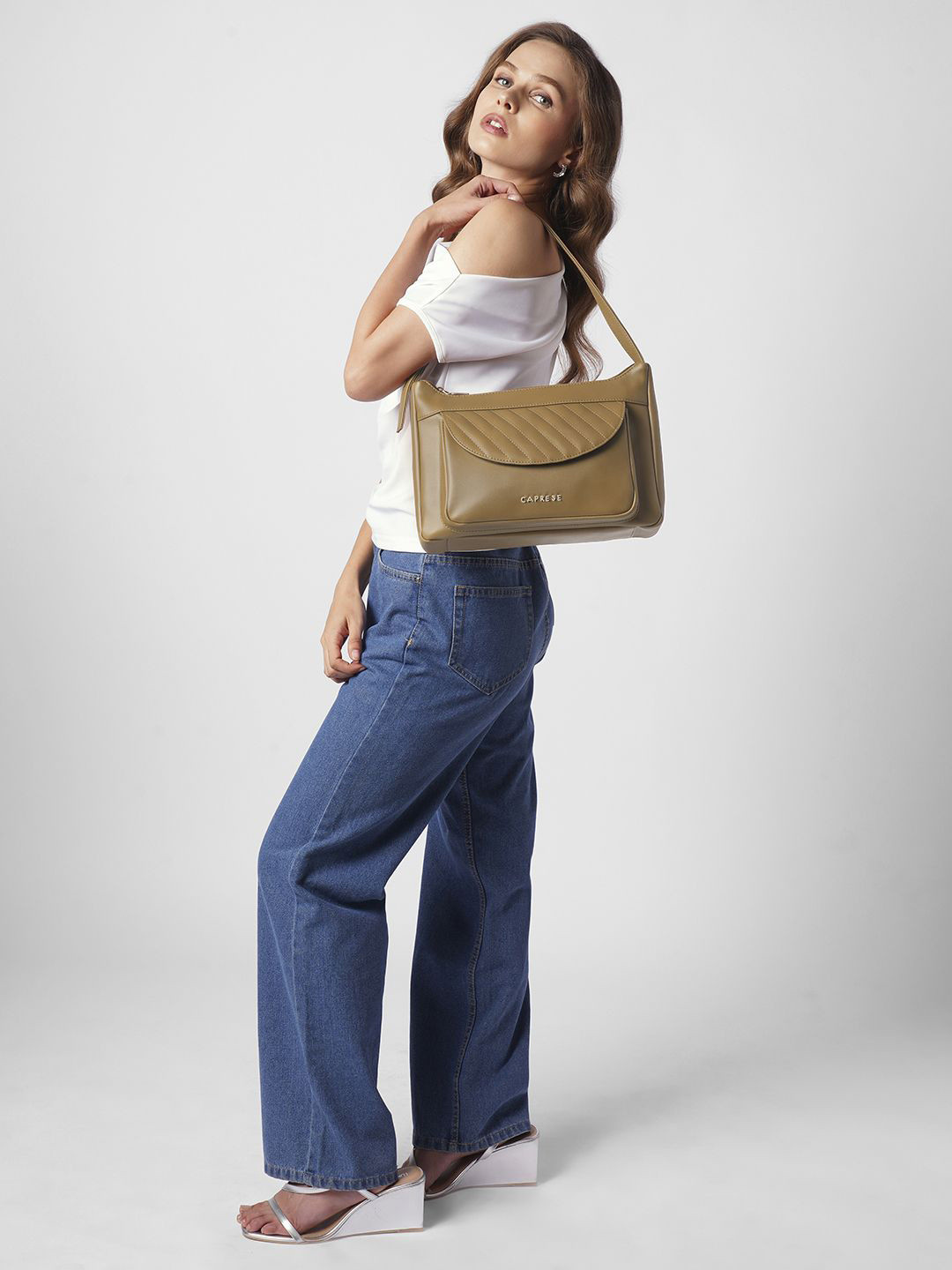 Caprese Jessica Women Brown Medium Hobo Bag