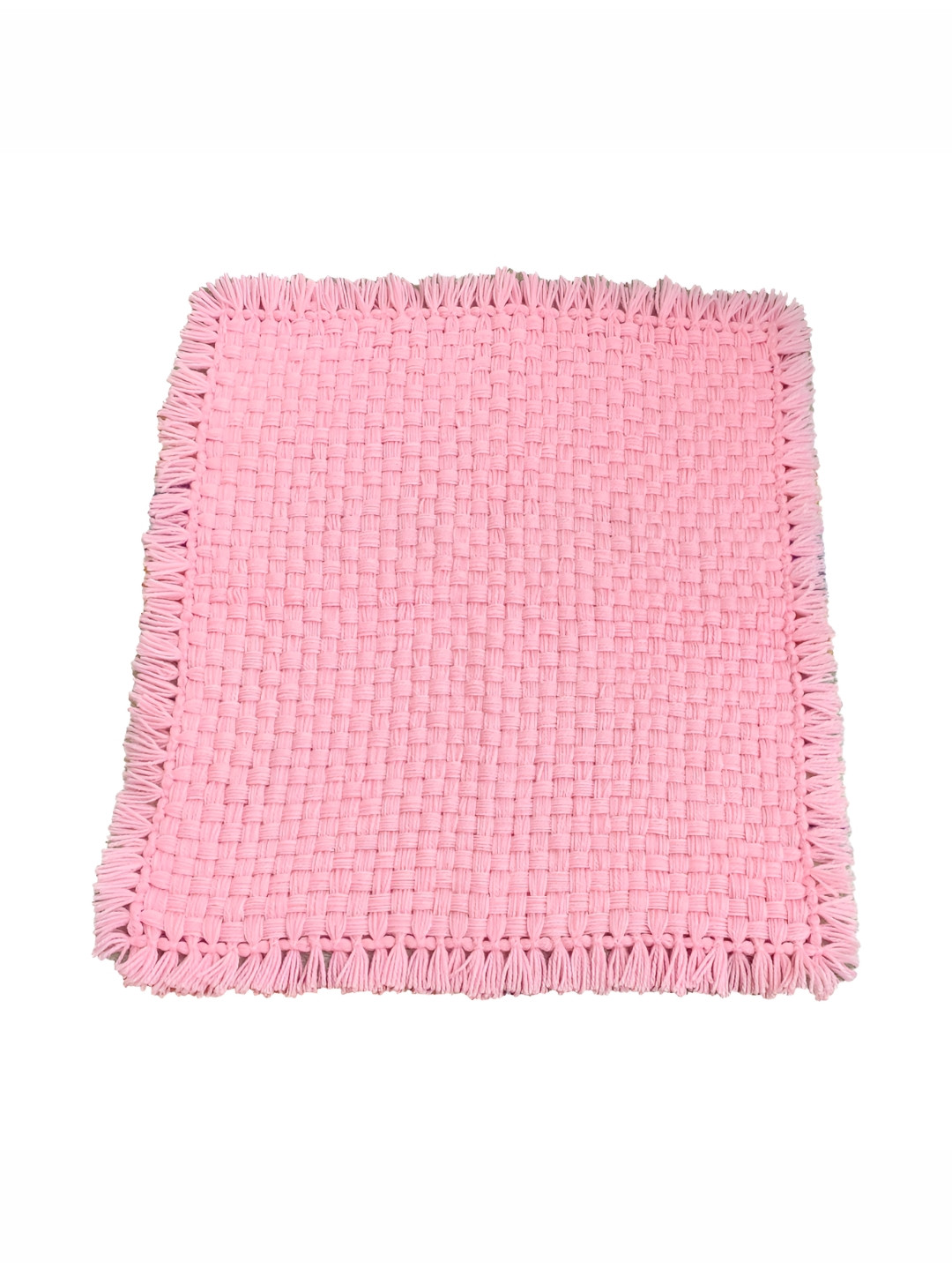 Jaipur Woollen Handicraft Pink Handmade Woollen Puja Prayer Mat