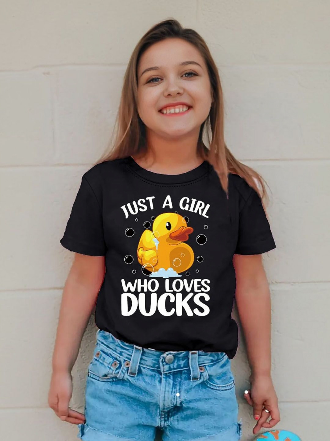 INCLUD Girls Graphic Duck Printed Applique T-shirt
