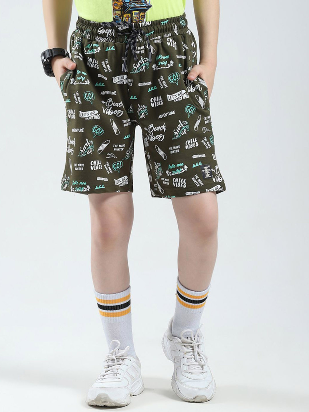 Monte Carlo Boys Mid Rise Relexed Fit Printed Regular Shorts