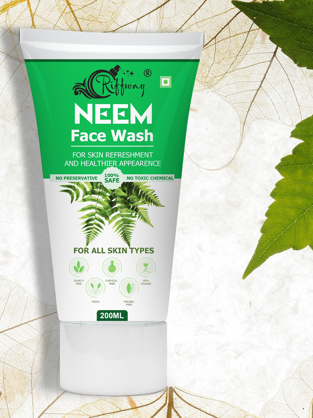 riffway Neem Face Wash For Clear & Glowing Skin - 200 ml