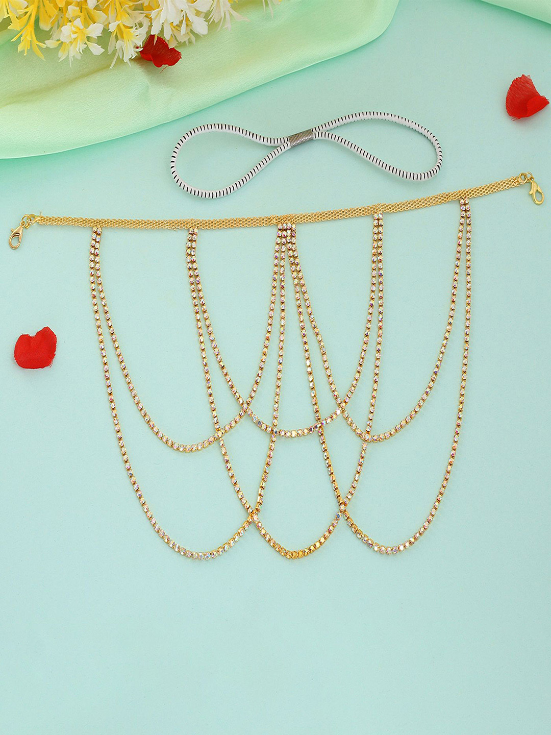 VAMA Stone Studded Thigh Chain