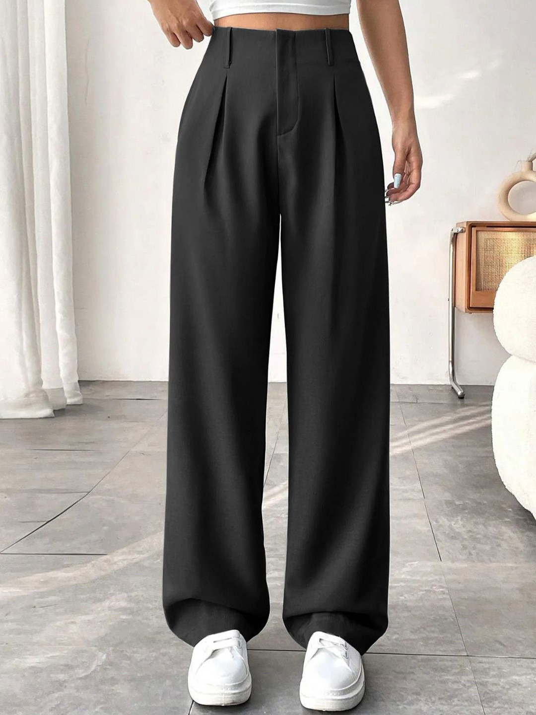 IQOA Women Comfort High-Rise Parallel Trousers