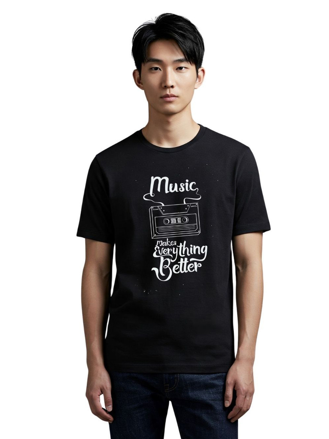 PULP Music Makes Everything Better Slogan Typography Printed Pure Cotton T-Shirt