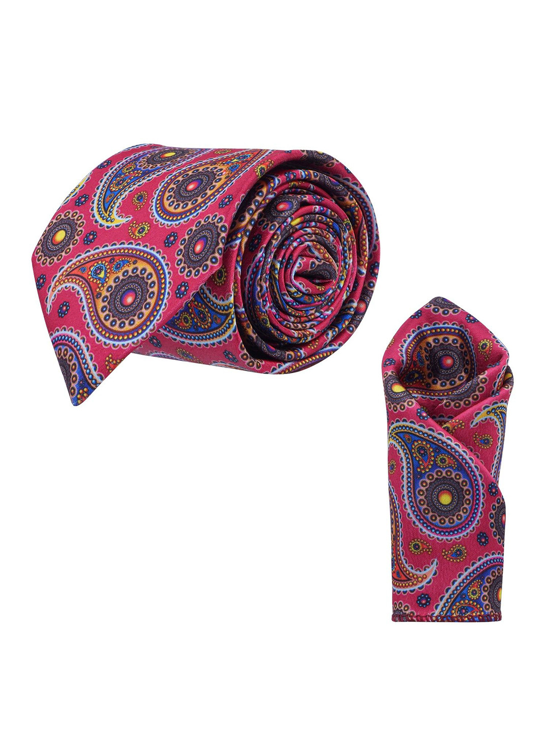 CALIXTO Men Printed Necktie with Matching Pocket Square