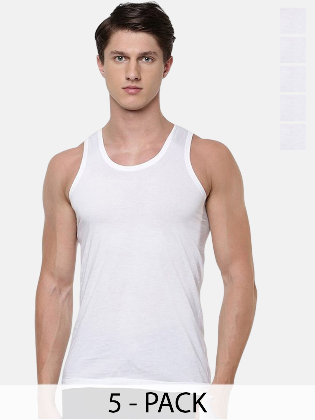 CAVENDERS Men Pack Of 5 Pure Cotton Undershirt Vests White Premium quality Dno-v595st
