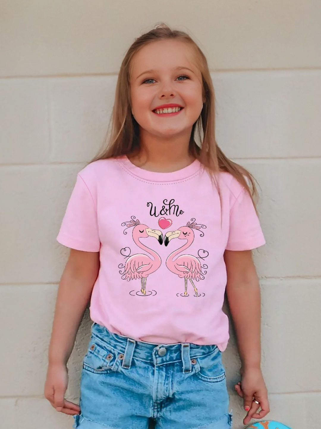 INCLUD Girls Flamingo Printed T-shirt