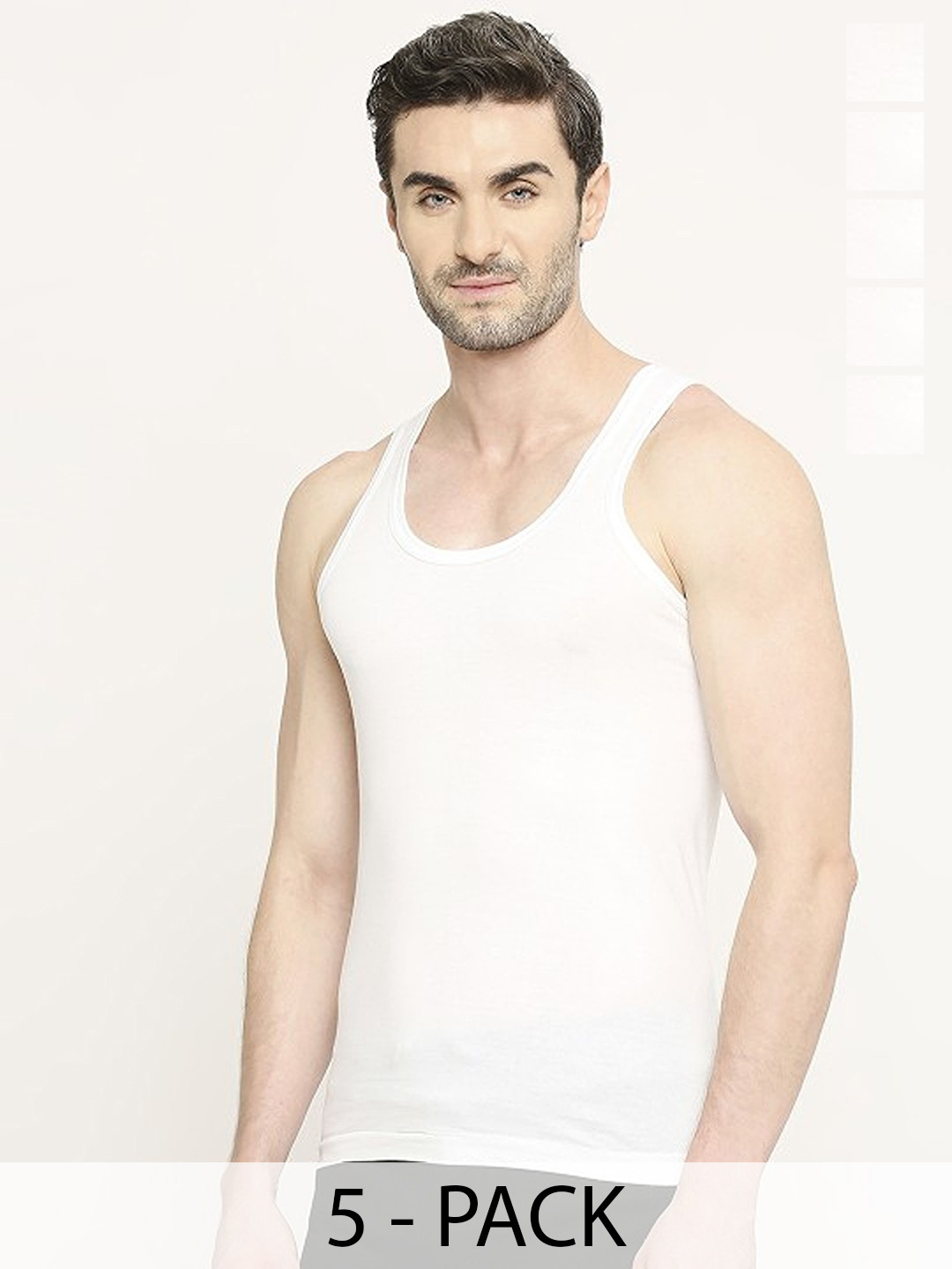 CAVENDERS Men Pack Of 5 Pure Cotton Undershirt Vests White Premium quality Dno-v451st