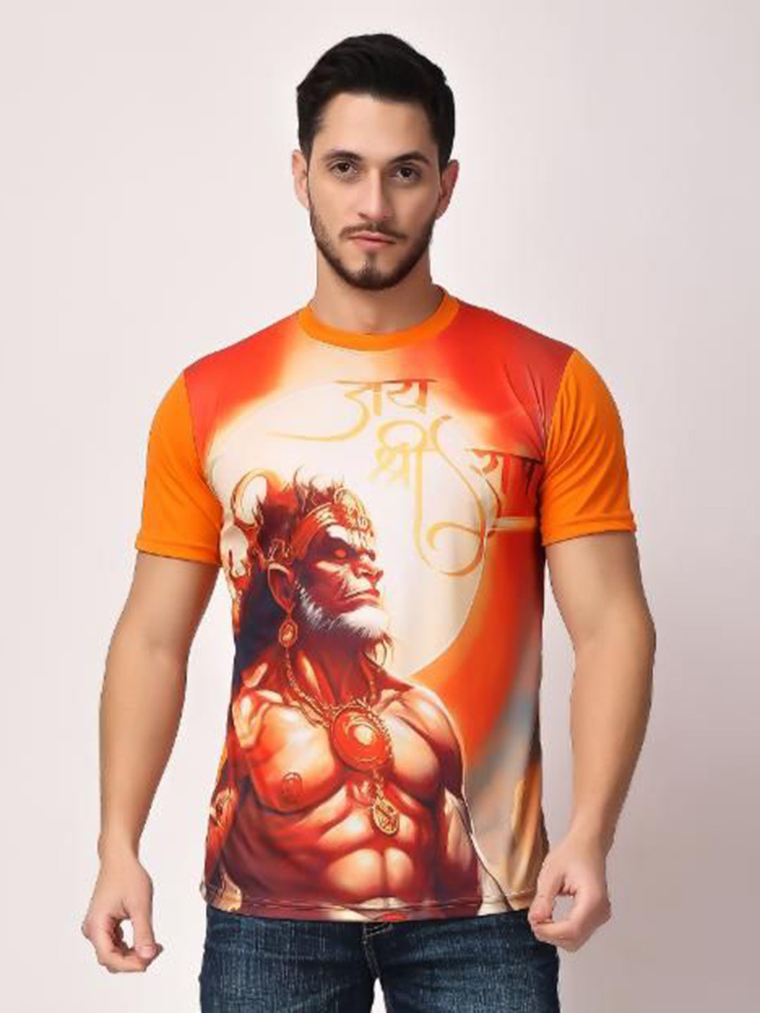 Balaji Trading Com Hanuman Printed Cotton T-shirt