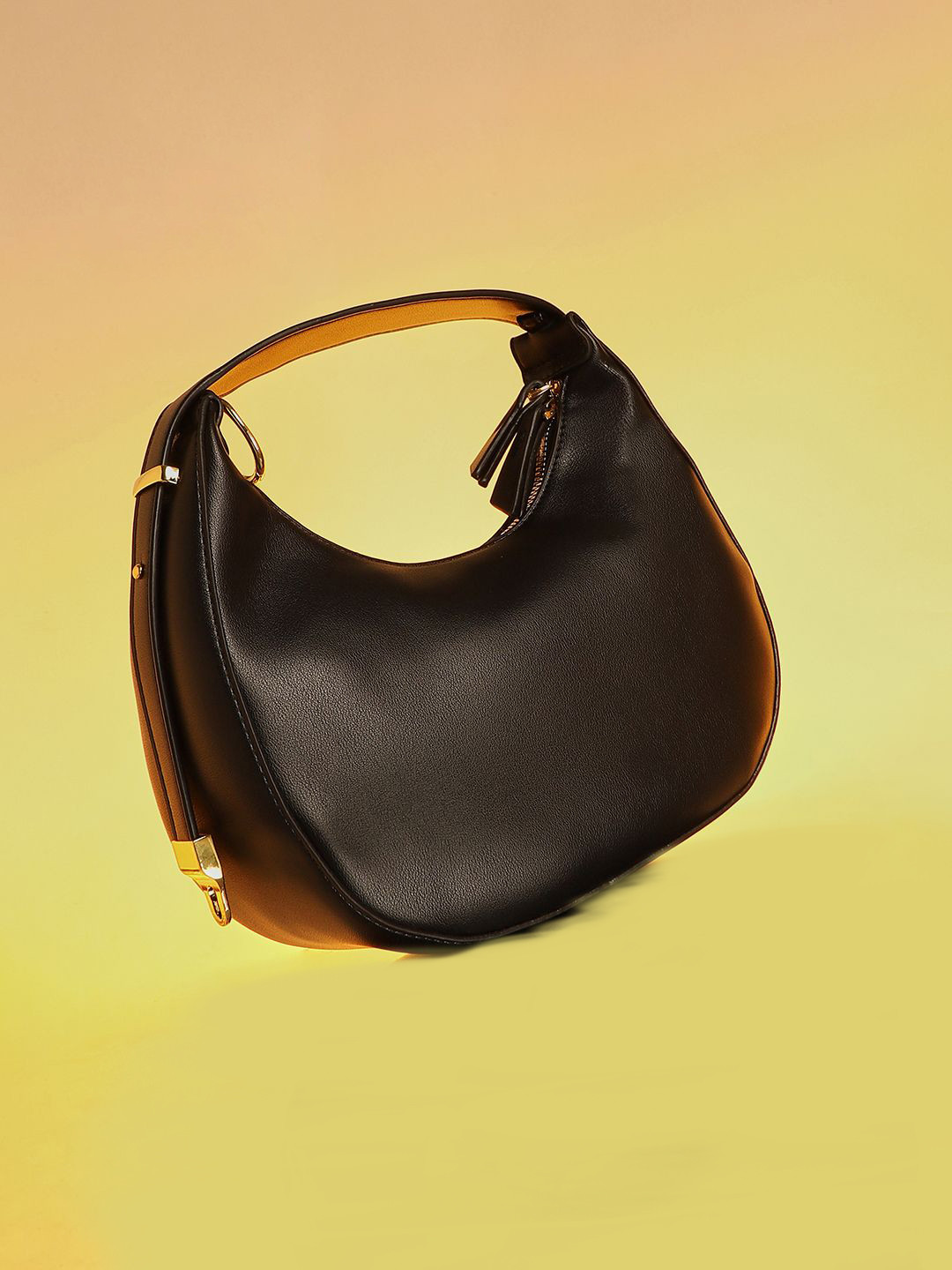 HAUTE SAUCE  The Arch Leather Half Moon Hobo Bag