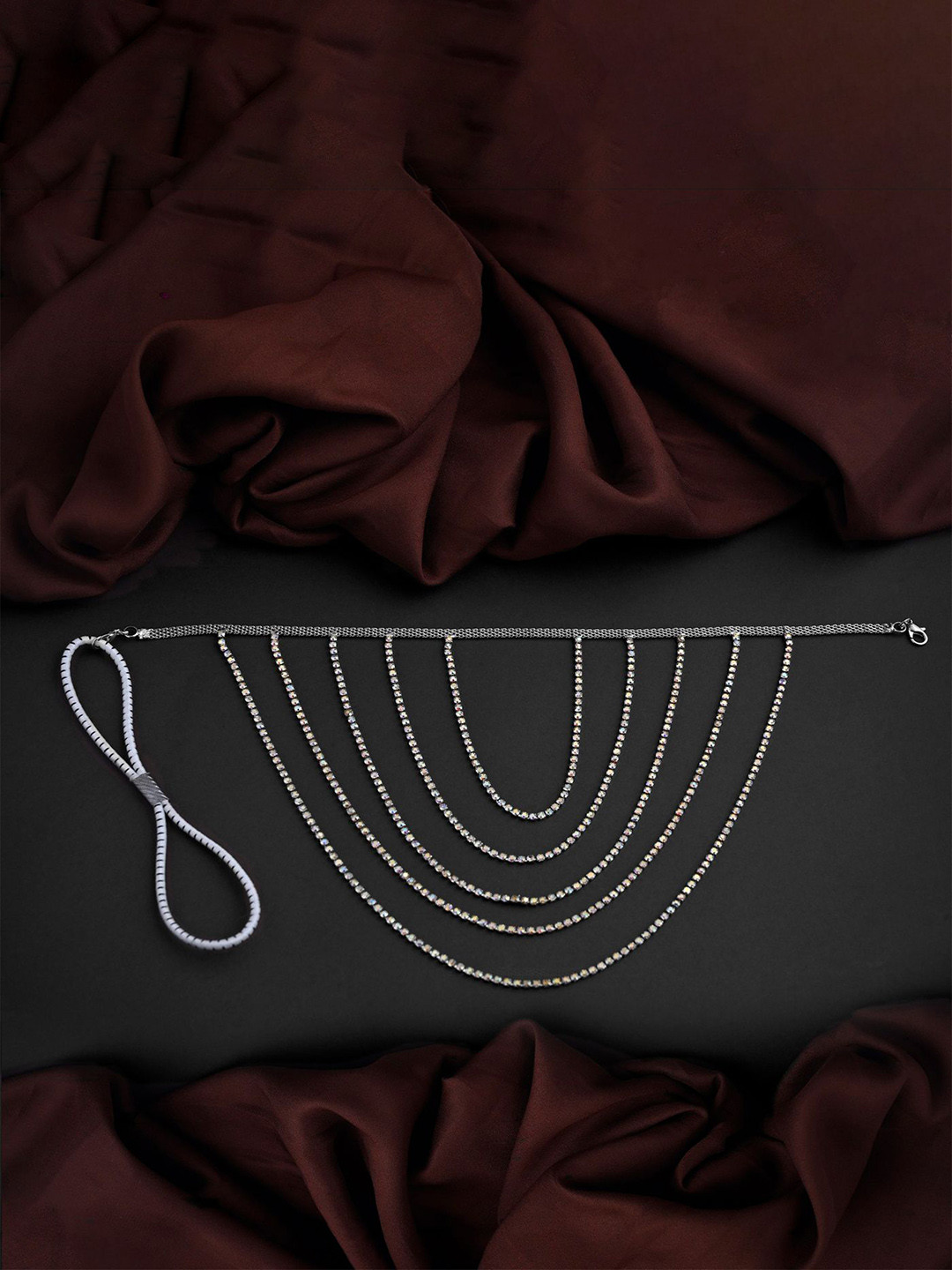 VAMA Stone Studded Thigh Chain