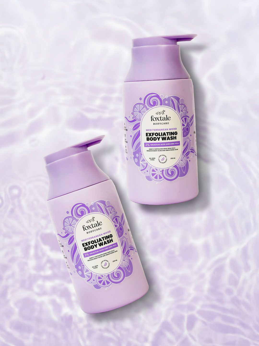 FoxTale Set Of 2 2% Salicylic Acid Exfoliating Body Wash - 250ml Each