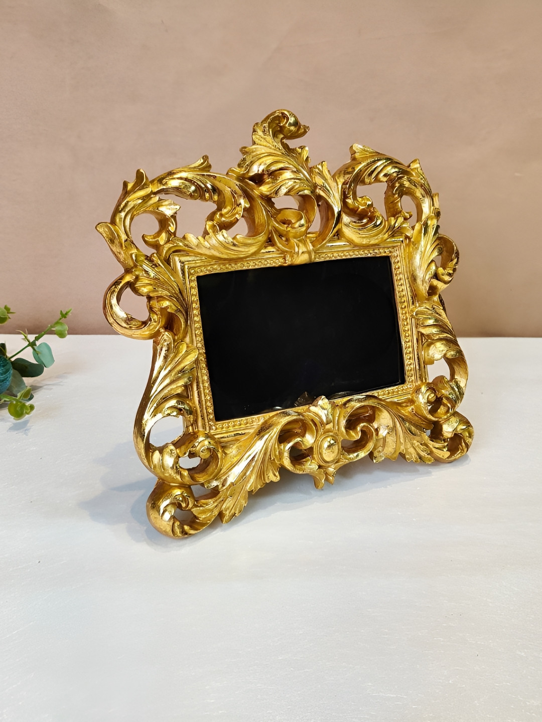 THE HOME CO. Gold-Toned & Black Acrylic Vintage Table Photo Frames