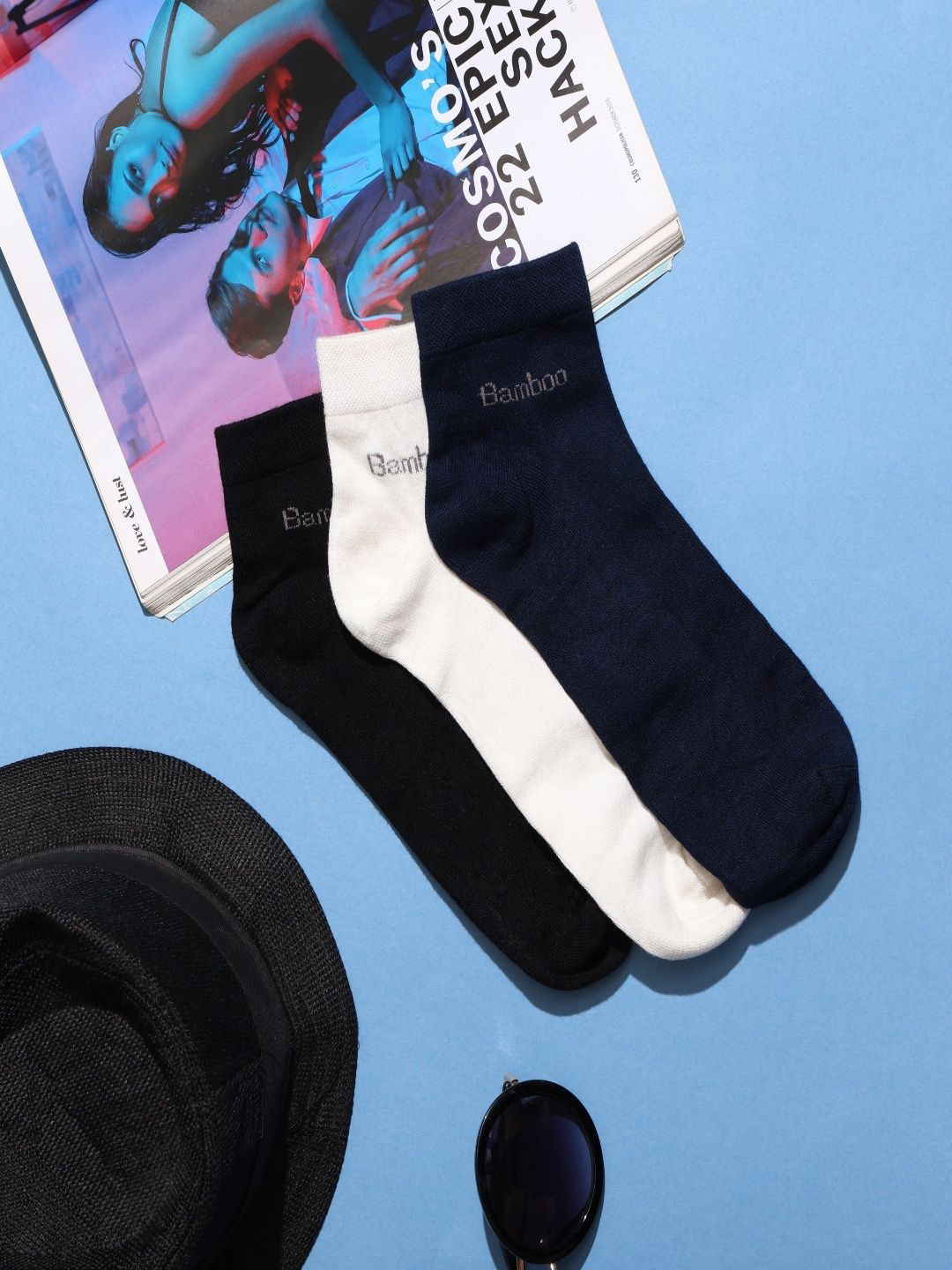 LARIX Men Pack Of 3 Bamboo Ankle-Length Socks