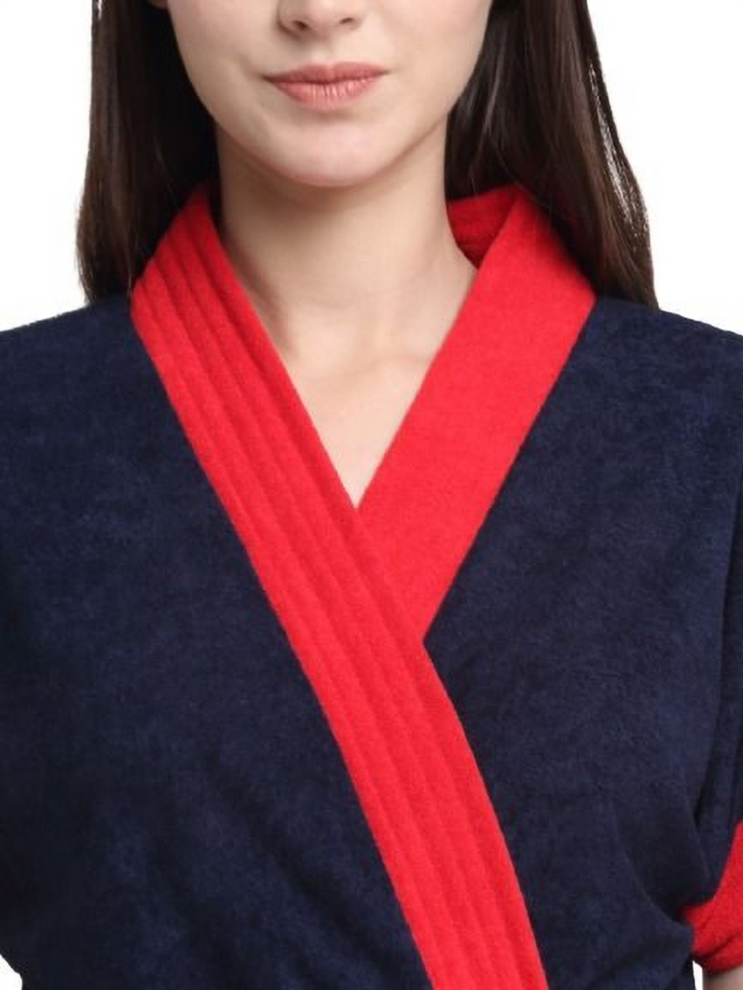 Aura Contrasted Cotton Shawl-Collar Bath Robe