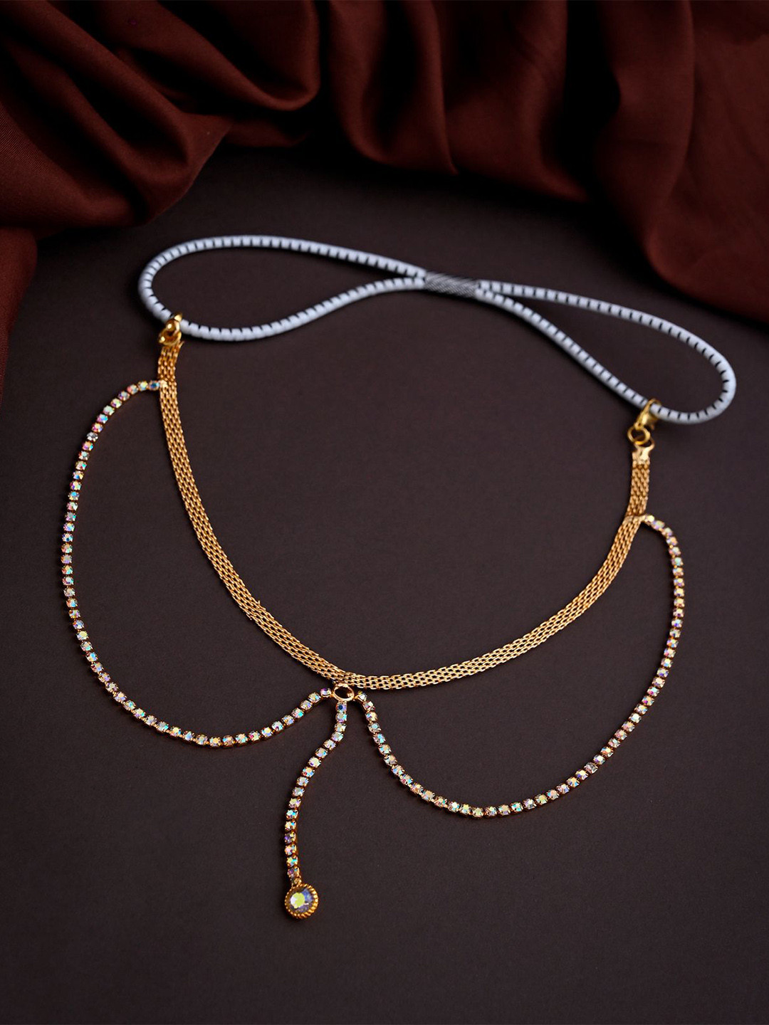 VAMA Stone Studded Thigh Chain