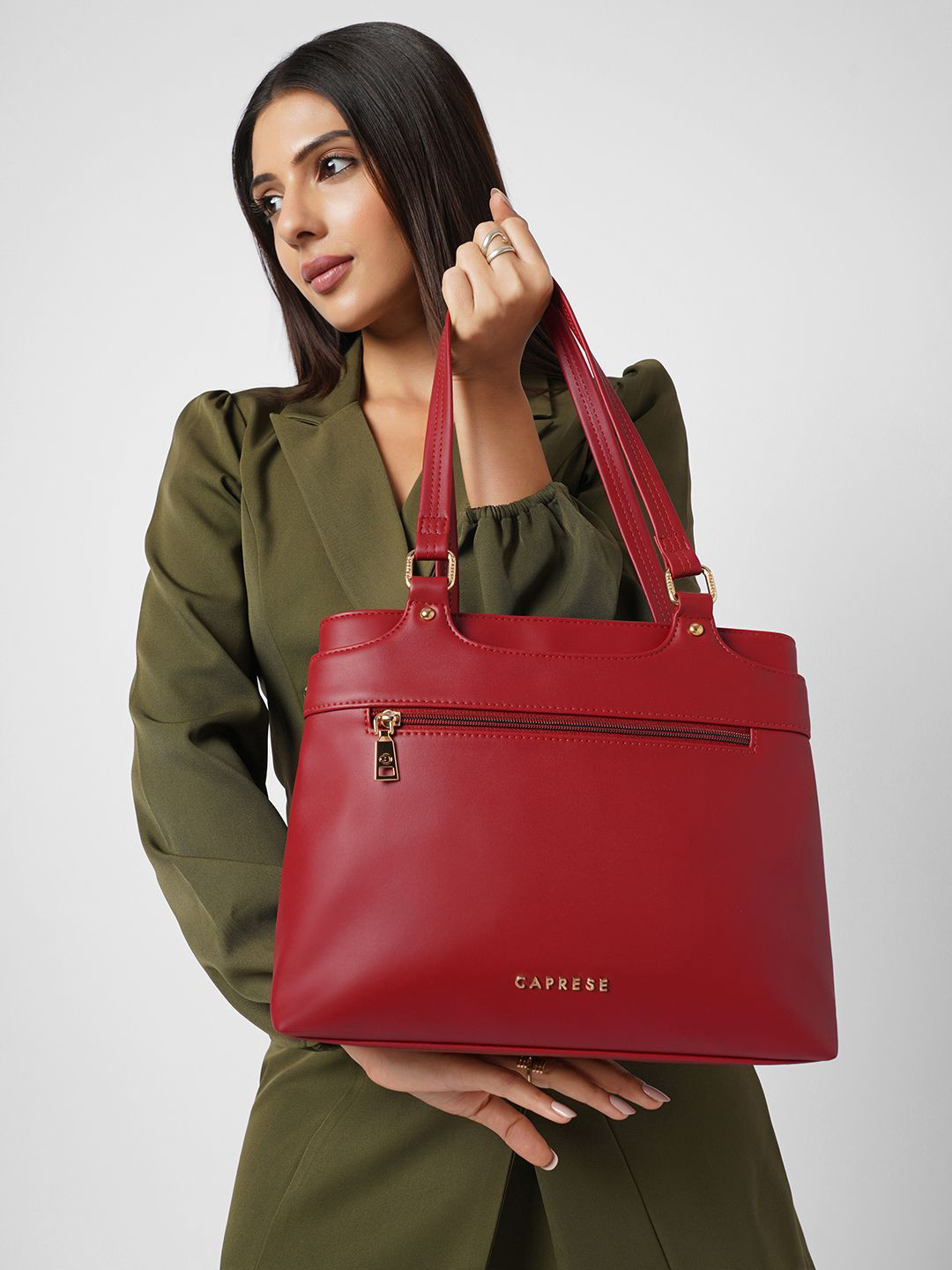 Caprese Jessica Women Red Medium Tote Bag