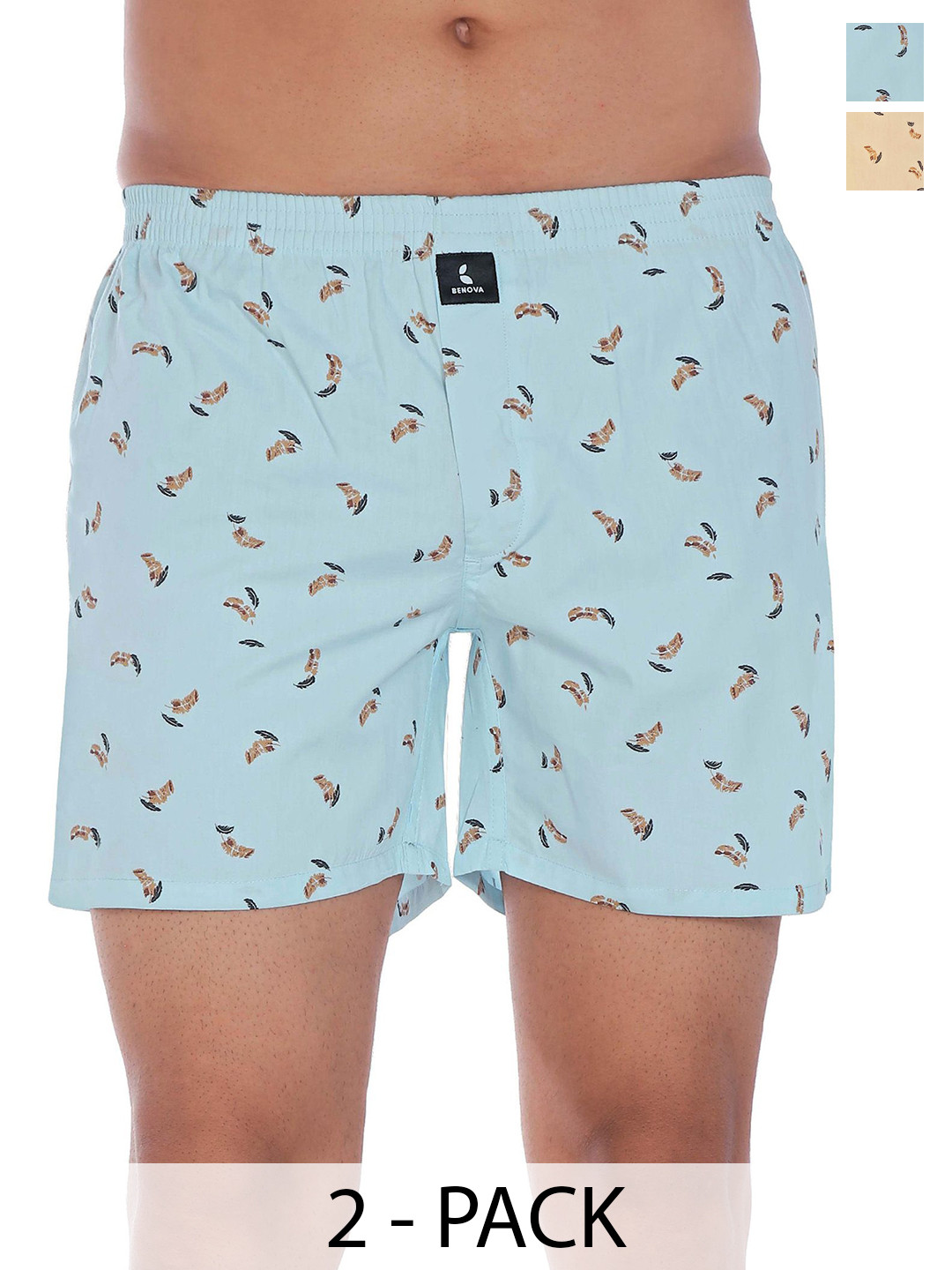 BENOVA Pack Of 2 Printed Pure Cotton Boxers BNV-24-16-P2-S