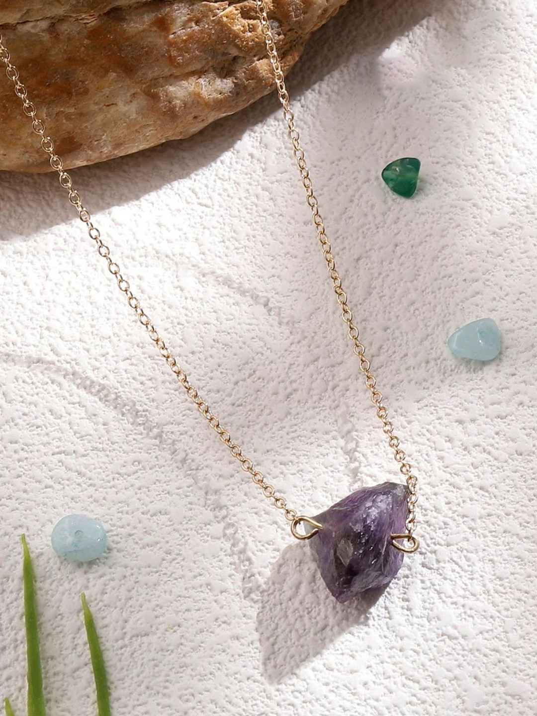 SALTY Pack of 2 Women Shining Gem For Balance Necklace