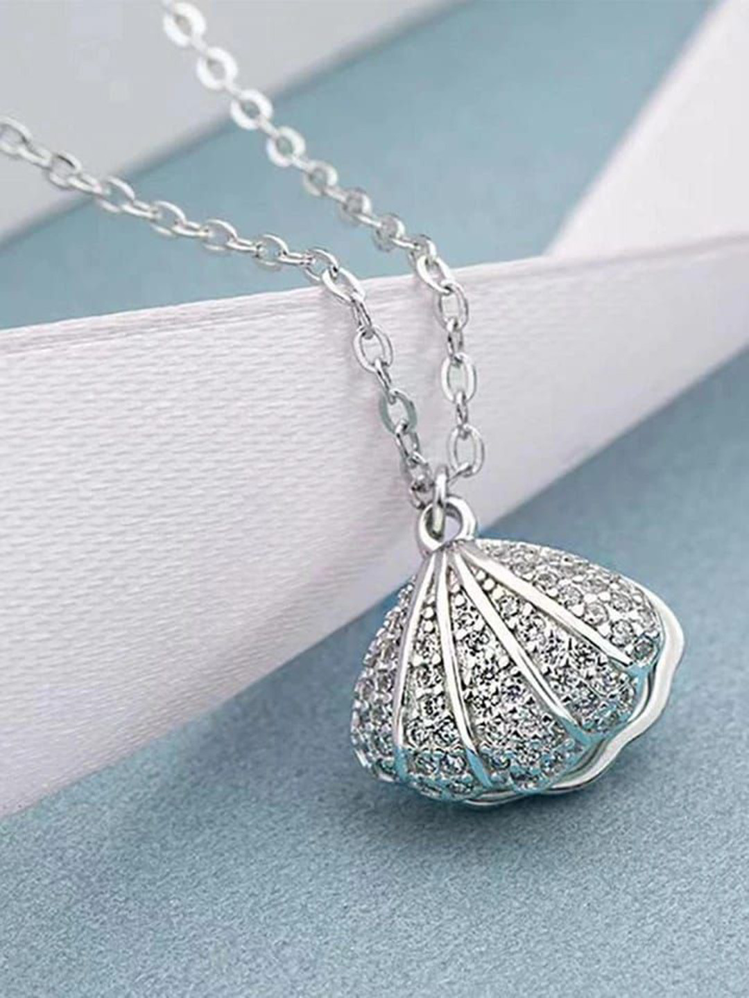 spyronix real treasure Silver-Plated Stainless Steel Stones Studded Pendant with Chain