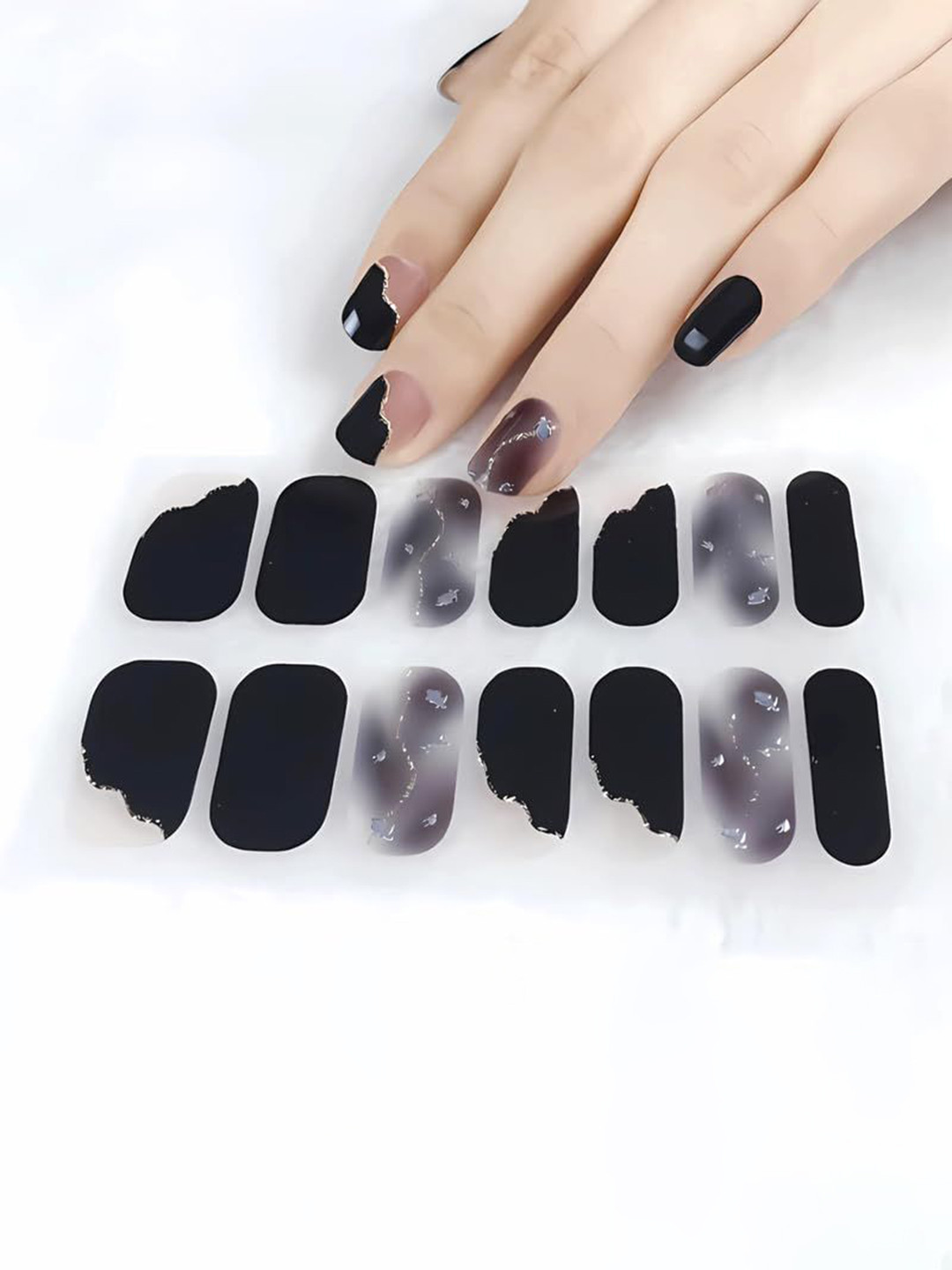 Hawtever Set Of 14 Long Lasting Quick Dry Nail Wraps - Shooting Stars
