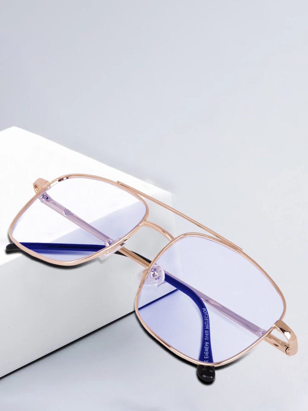 EYESACE Unisex Oversized UV Protected Sunglasses 3076 Gold-Clear