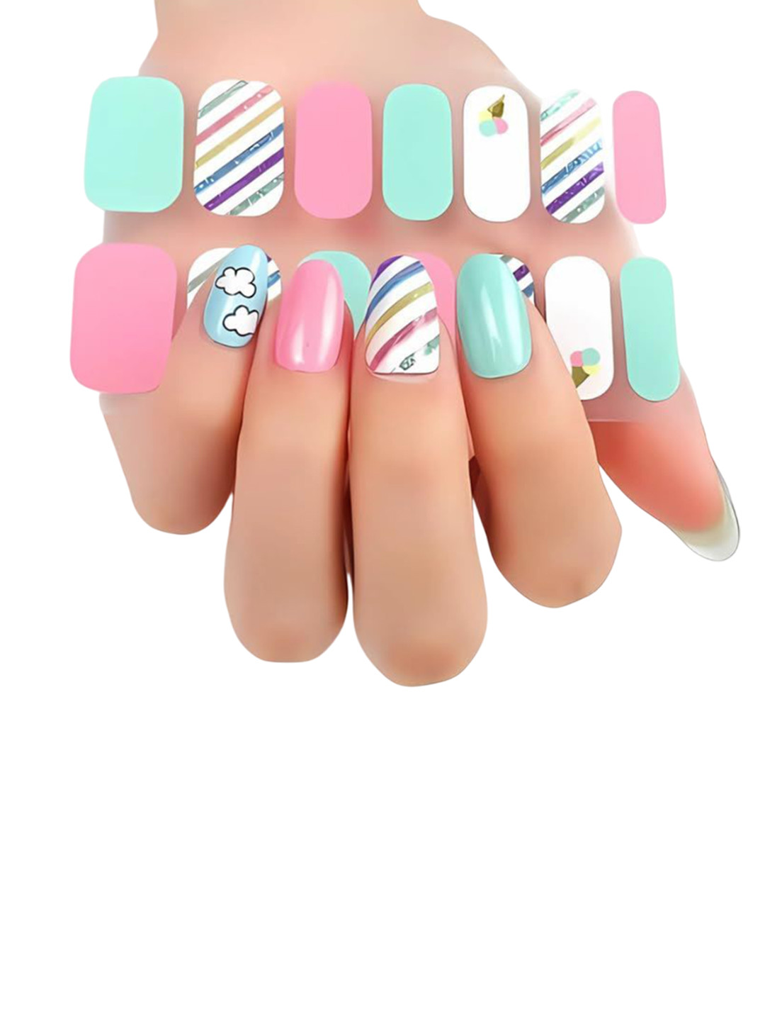 Hawtever Set Of 14 Long Lasting Quick Dry Nail Wraps - Nail Candy