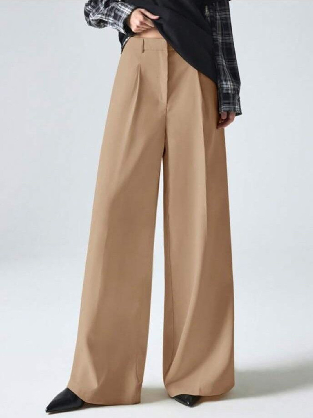 BROADSTAR Women Smart High-Rise Baggy Korean Pants