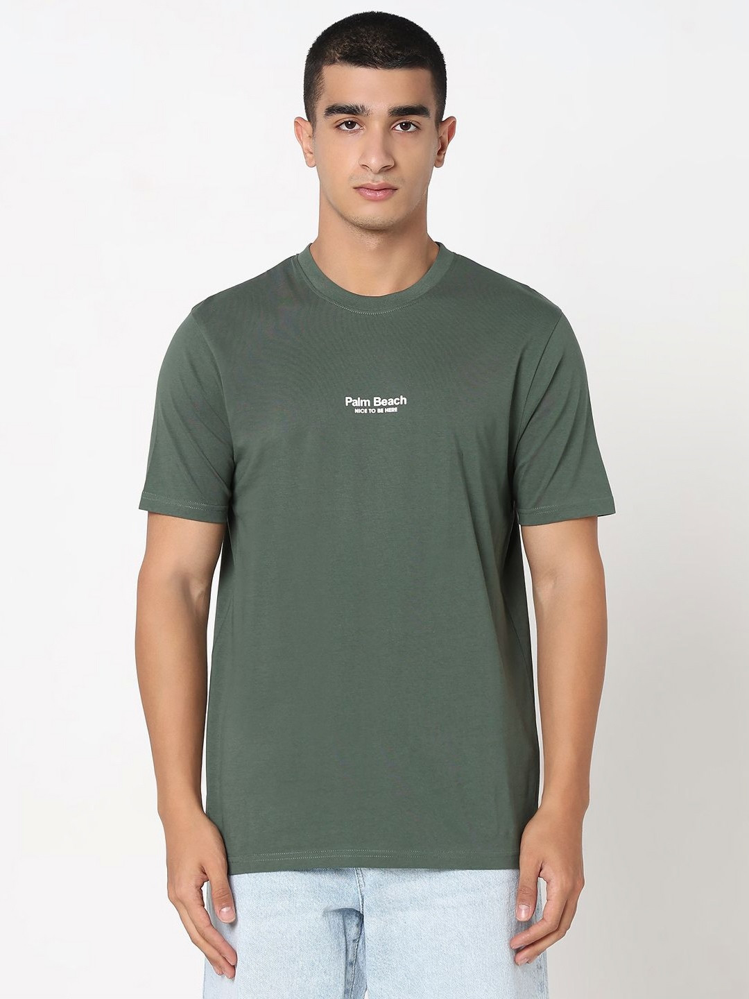 R&B Crew Neck Short Sleeves Cotton Casual T-shirt