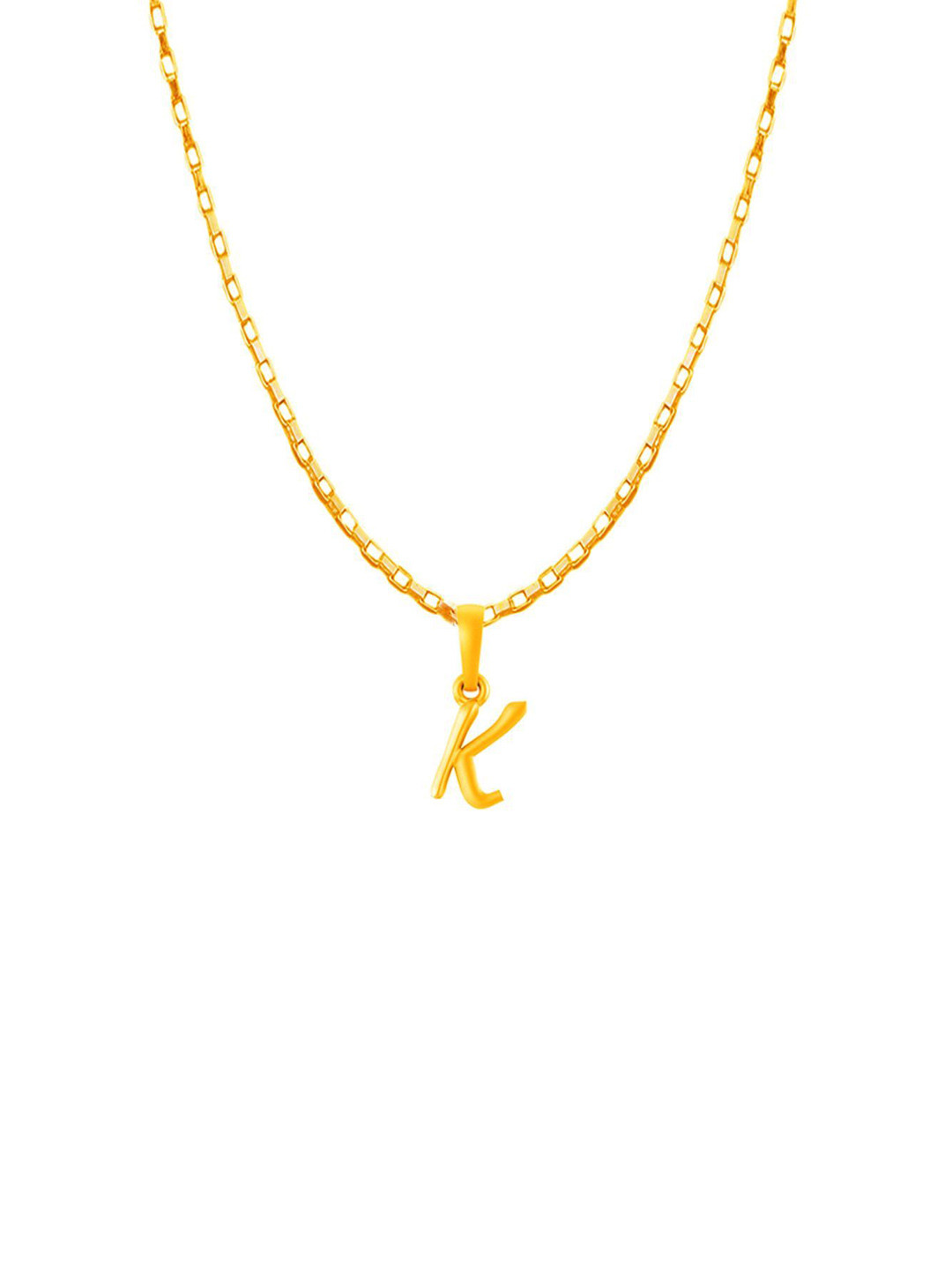 AKSHAT SAPPHIRE 925 Silver 22KT Gold Plated K Shaped Pendant With Chain