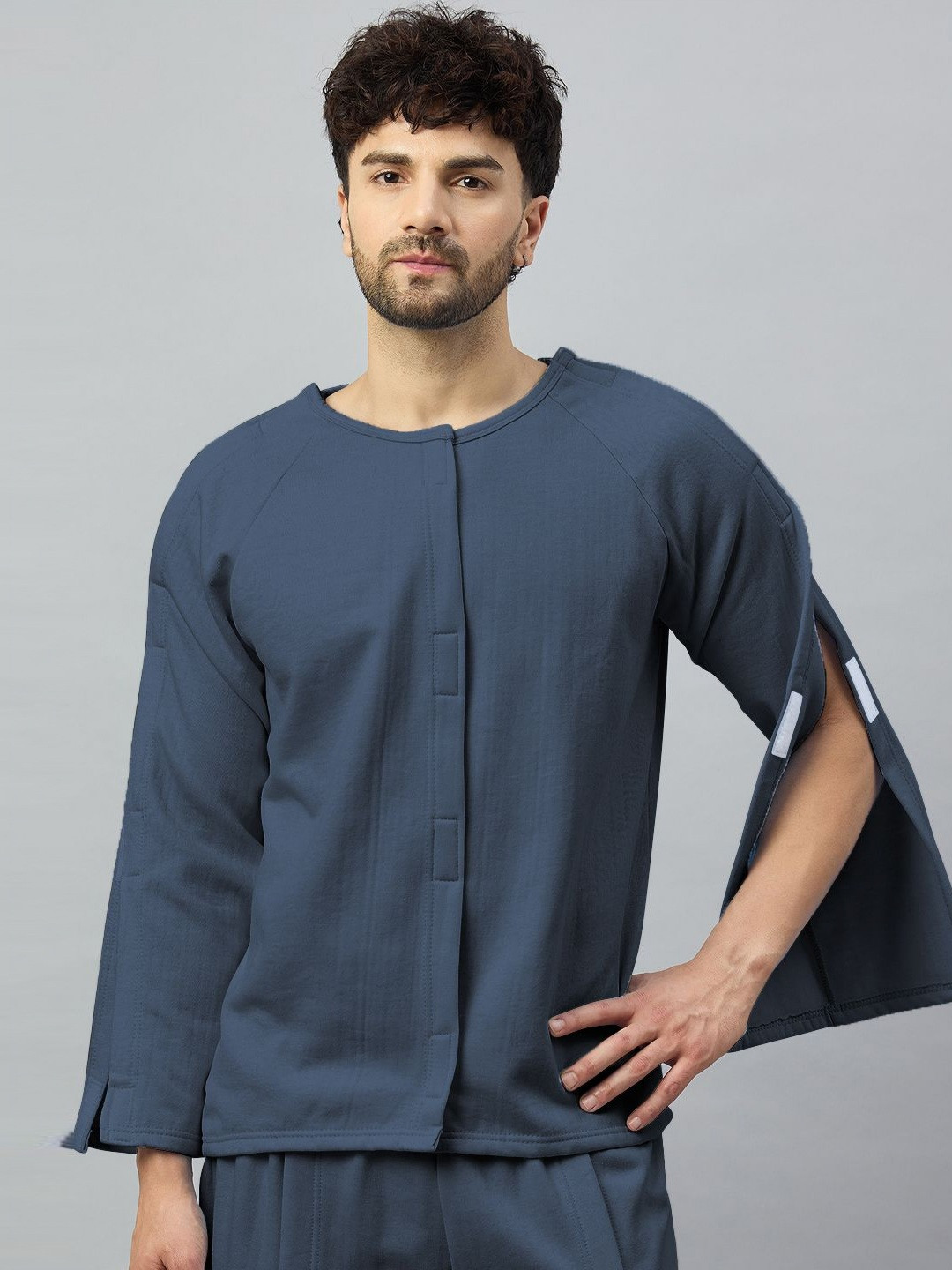 Haxor Velcro Open Tearaway Full Sleeve Pure Cotton Adaptive T-shirt